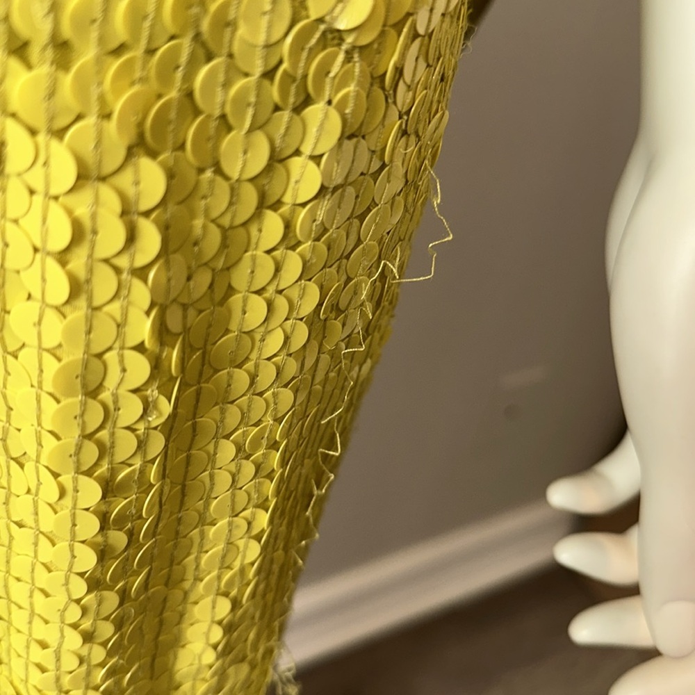 CAMILLA yellow sequin beaded short kimono kaftan runway dress OS *READ* - Picture 9 of 13